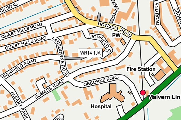 WR14 1JA map - OS OpenMap – Local (Ordnance Survey)