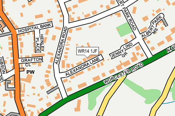WR14 1JF map - OS OpenMap – Local (Ordnance Survey)