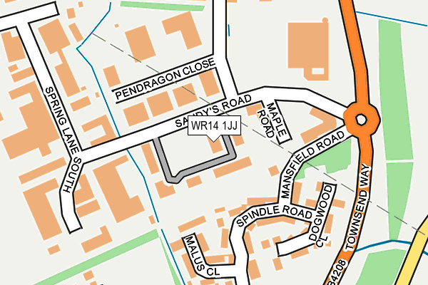 WR14 1JJ map - OS OpenMap – Local (Ordnance Survey)