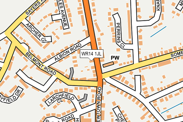 WR14 1JL map - OS OpenMap – Local (Ordnance Survey)