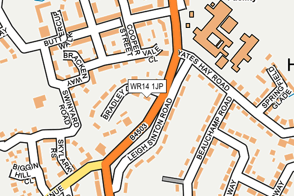 WR14 1JP map - OS OpenMap – Local (Ordnance Survey)