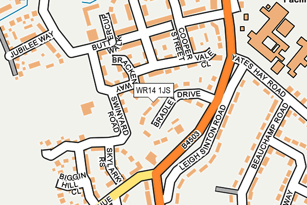 WR14 1JS map - OS OpenMap – Local (Ordnance Survey)