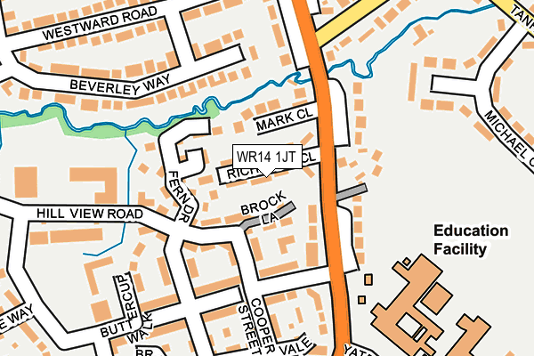 WR14 1JT map - OS OpenMap – Local (Ordnance Survey)
