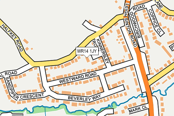 WR14 1JY map - OS OpenMap – Local (Ordnance Survey)