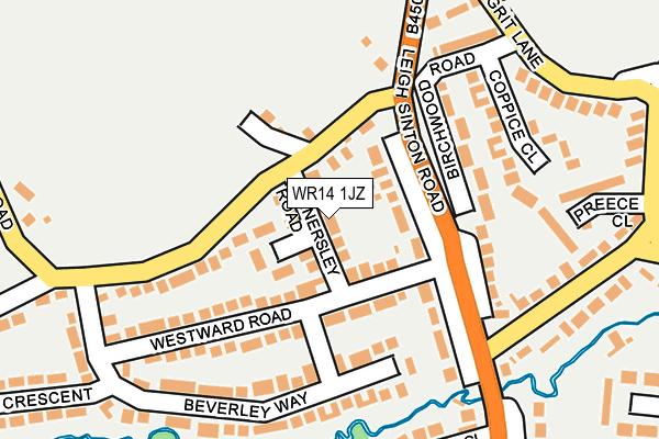 WR14 1JZ map - OS OpenMap – Local (Ordnance Survey)