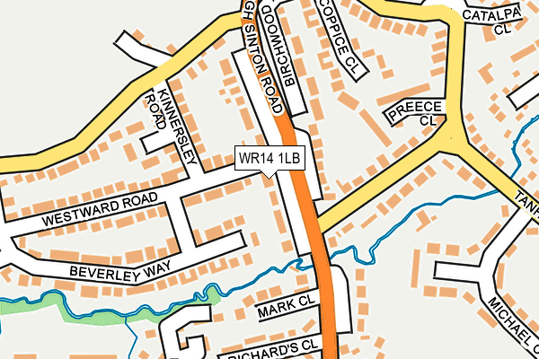 WR14 1LB map - OS OpenMap – Local (Ordnance Survey)
