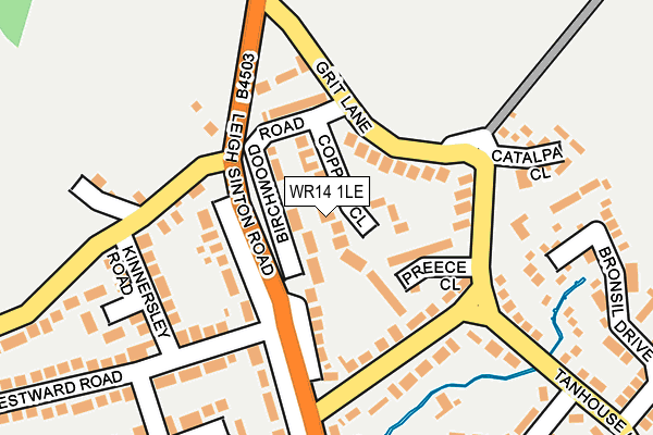 WR14 1LE map - OS OpenMap – Local (Ordnance Survey)
