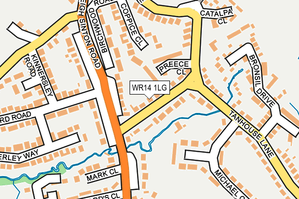 WR14 1LG map - OS OpenMap – Local (Ordnance Survey)