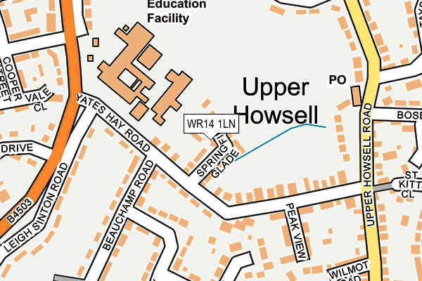 WR14 1LN map - OS OpenMap – Local (Ordnance Survey)