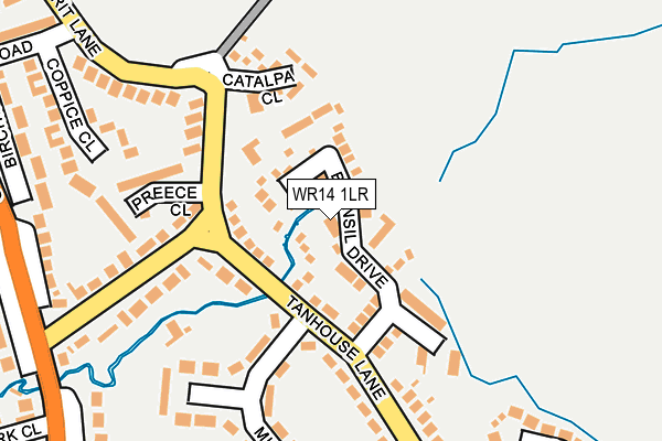 WR14 1LR map - OS OpenMap – Local (Ordnance Survey)