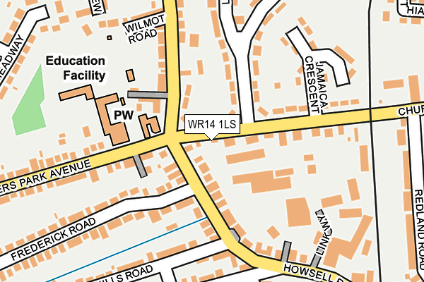 WR14 1LS map - OS OpenMap – Local (Ordnance Survey)