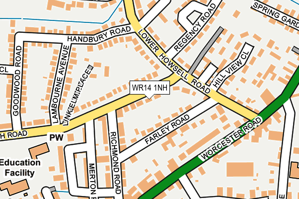 WR14 1NH map - OS OpenMap – Local (Ordnance Survey)