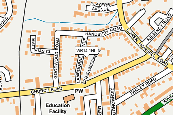 WR14 1NL map - OS OpenMap – Local (Ordnance Survey)