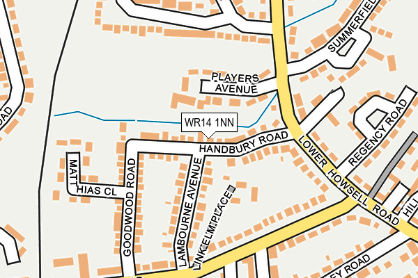 WR14 1NN map - OS OpenMap – Local (Ordnance Survey)