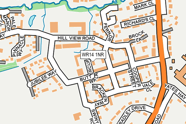 WR14 1NR map - OS OpenMap – Local (Ordnance Survey)