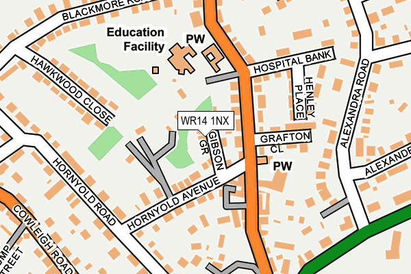 WR14 1NX map - OS OpenMap – Local (Ordnance Survey)