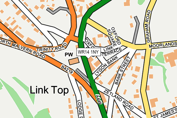 WR14 1NY map - OS OpenMap – Local (Ordnance Survey)