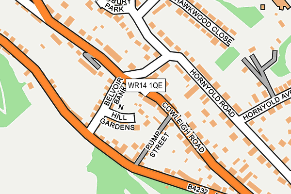 WR14 1QE map - OS OpenMap – Local (Ordnance Survey)