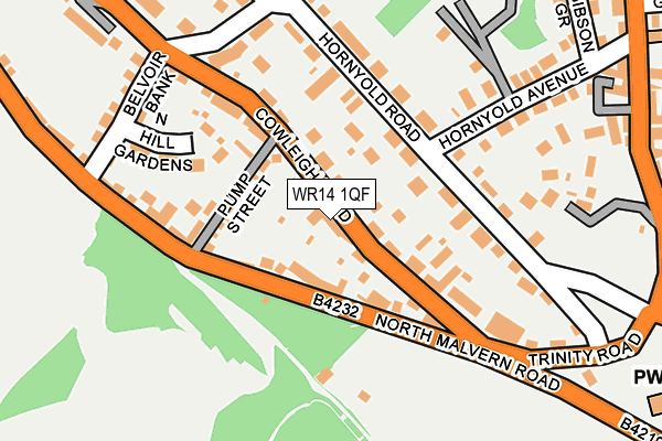 WR14 1QF map - OS OpenMap – Local (Ordnance Survey)