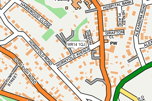 WR14 1QJ map - OS OpenMap – Local (Ordnance Survey)