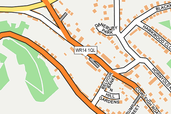 WR14 1QL map - OS OpenMap – Local (Ordnance Survey)