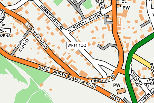 WR14 1QQ map - OS OpenMap – Local (Ordnance Survey)