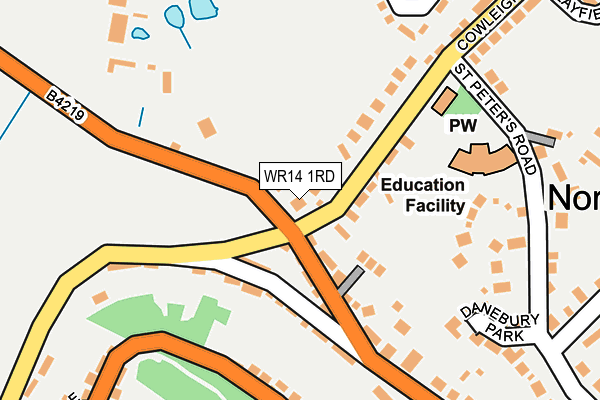 WR14 1RD map - OS OpenMap – Local (Ordnance Survey)