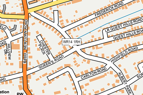 WR14 1RH map - OS OpenMap – Local (Ordnance Survey)