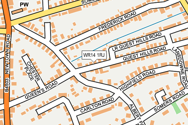 WR14 1RJ map - OS OpenMap – Local (Ordnance Survey)
