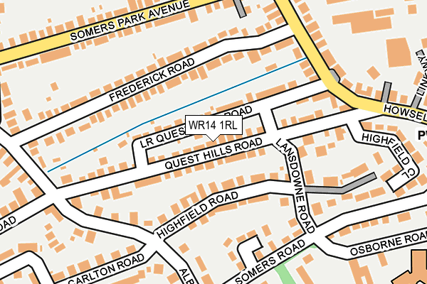 WR14 1RL map - OS OpenMap – Local (Ordnance Survey)