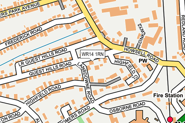WR14 1RN map - OS OpenMap – Local (Ordnance Survey)