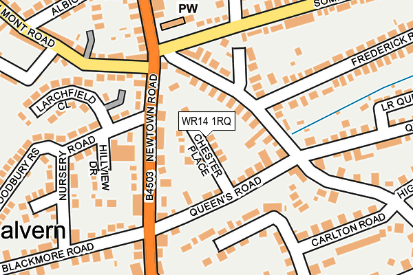 WR14 1RQ map - OS OpenMap – Local (Ordnance Survey)