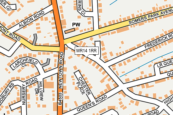 WR14 1RR map - OS OpenMap – Local (Ordnance Survey)