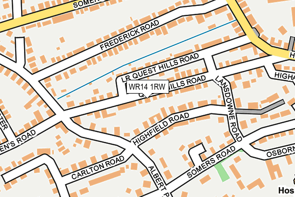 WR14 1RW map - OS OpenMap – Local (Ordnance Survey)