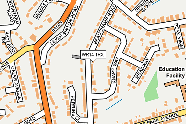WR14 1RX map - OS OpenMap – Local (Ordnance Survey)