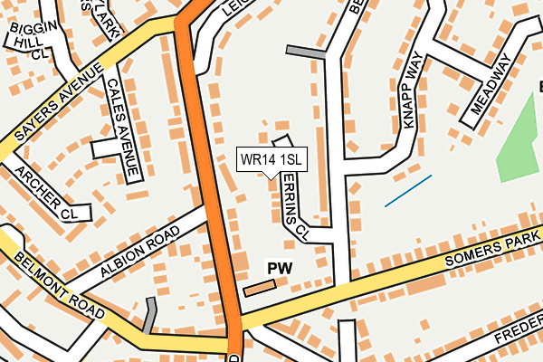 WR14 1SL map - OS OpenMap – Local (Ordnance Survey)