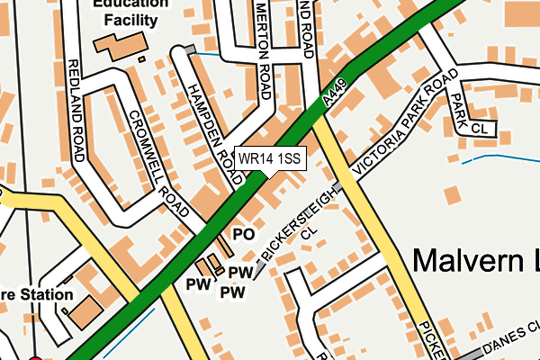 WR14 1SS map - OS OpenMap – Local (Ordnance Survey)