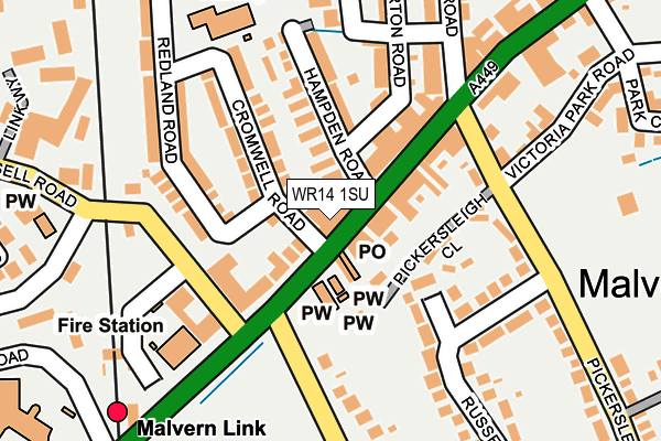 WR14 1SU map - OS OpenMap – Local (Ordnance Survey)