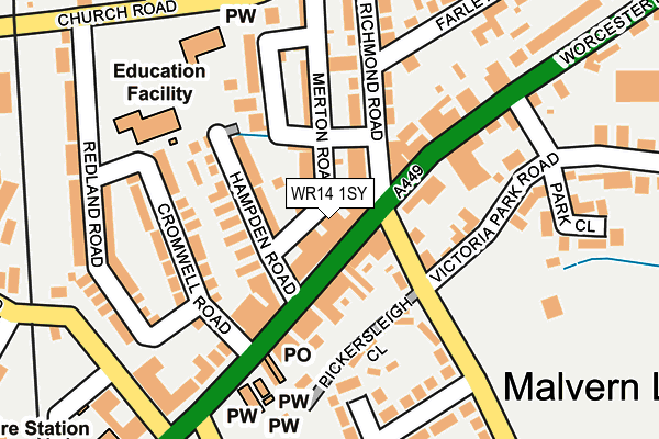 WR14 1SY map - OS OpenMap – Local (Ordnance Survey)