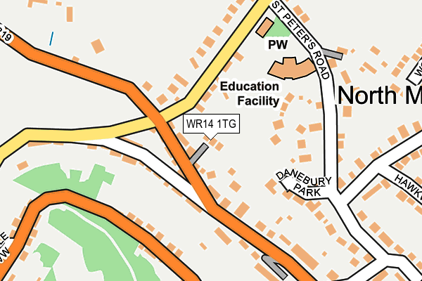 WR14 1TG map - OS OpenMap – Local (Ordnance Survey)