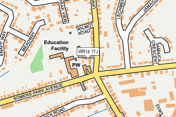 WR14 1TJ map - OS OpenMap – Local (Ordnance Survey)