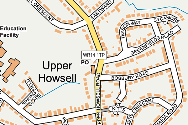 WR14 1TP map - OS OpenMap – Local (Ordnance Survey)