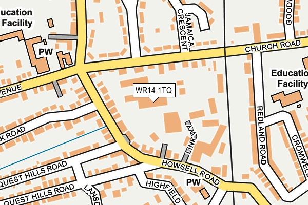 WR14 1TQ map - OS OpenMap – Local (Ordnance Survey)