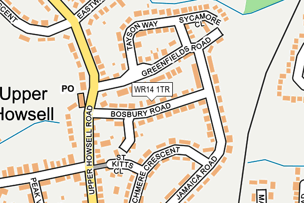 WR14 1TR map - OS OpenMap – Local (Ordnance Survey)