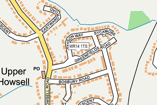 WR14 1TS map - OS OpenMap – Local (Ordnance Survey)