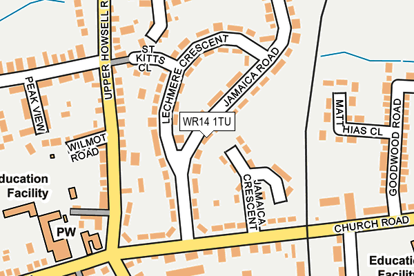 WR14 1TU map - OS OpenMap – Local (Ordnance Survey)