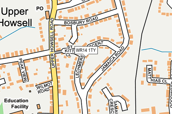 WR14 1TY map - OS OpenMap – Local (Ordnance Survey)