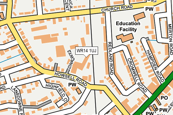 WR14 1UJ map - OS OpenMap – Local (Ordnance Survey)