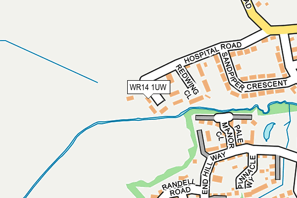 WR14 1UW map - OS OpenMap – Local (Ordnance Survey)