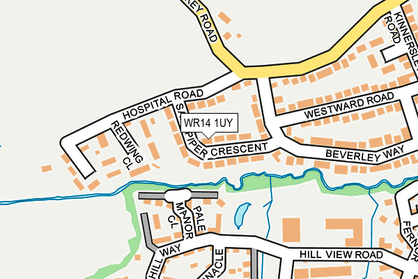 WR14 1UY map - OS OpenMap – Local (Ordnance Survey)